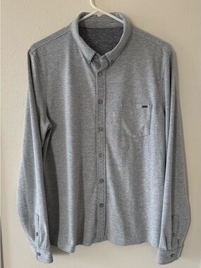 Vuori Men’s Sz Large Ace Button Down Light Gray Shirt